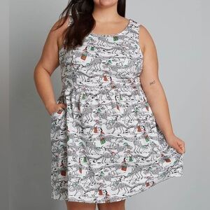 New ModCloth X Retrolicious Here We Go A-Fossiling A-Line Dress size XL